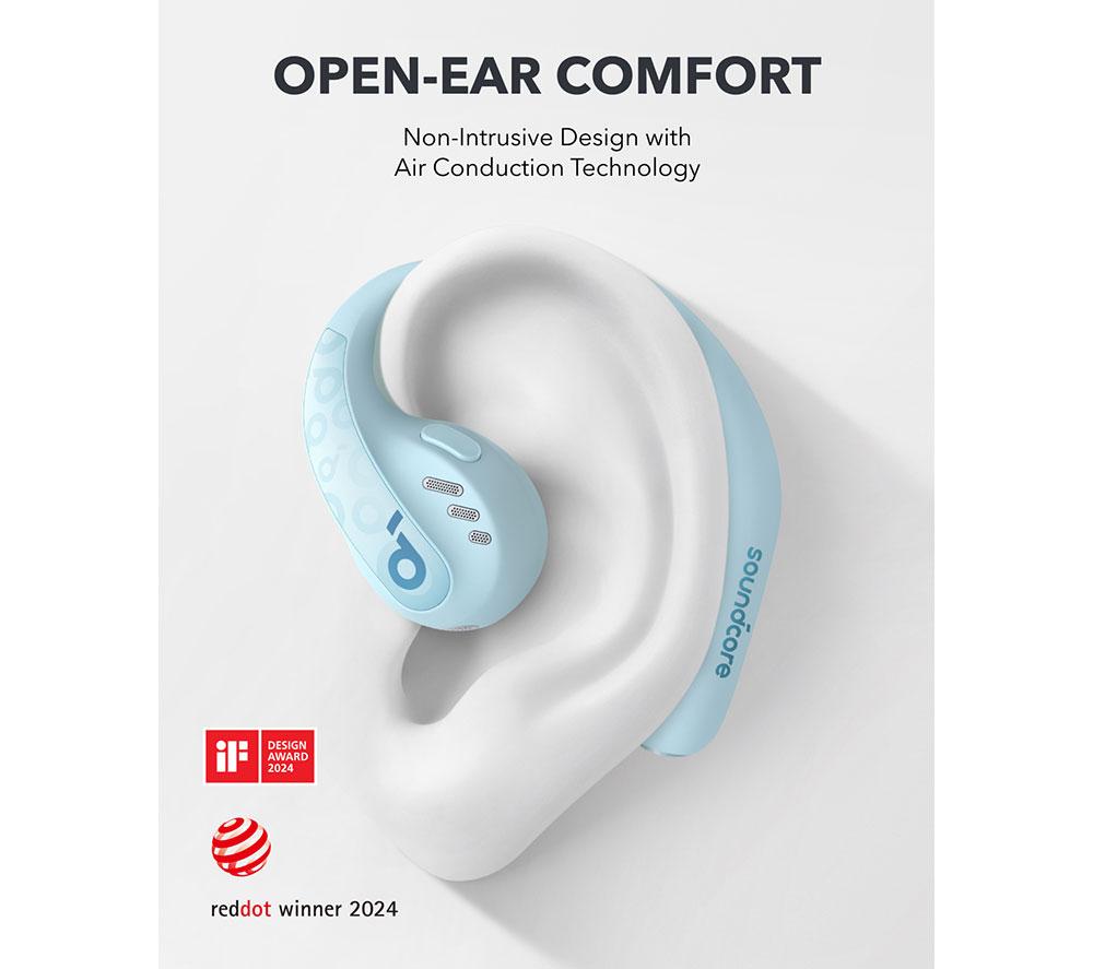 SOUNDCORE AeroFit Pro Open-Ear Wireless Bluetooth Earbuds - Aqua Blue