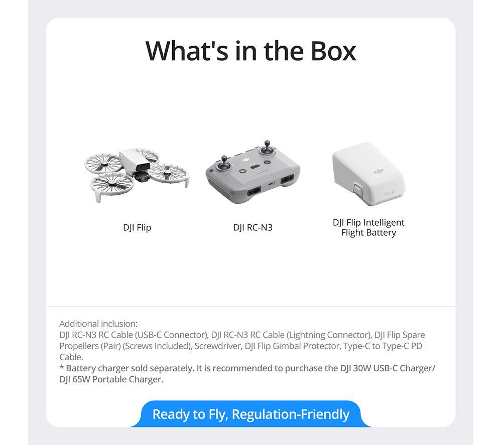 DJI Flip Drone with RC-N3 Controller - Grey