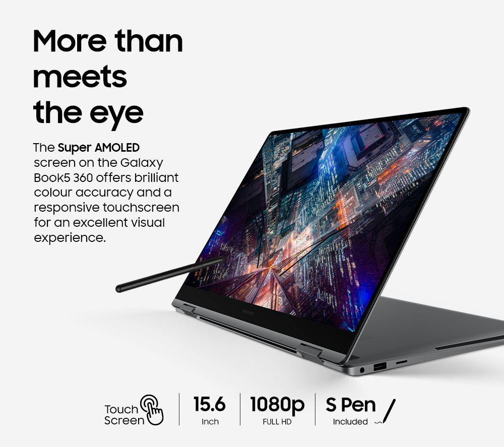SAMSUNG Galaxy Book5 360 15.6" 2 in 1 Laptop, Copilot+ PC - Intel® Core™ Ultra 7, 512 GB SSD, Grey