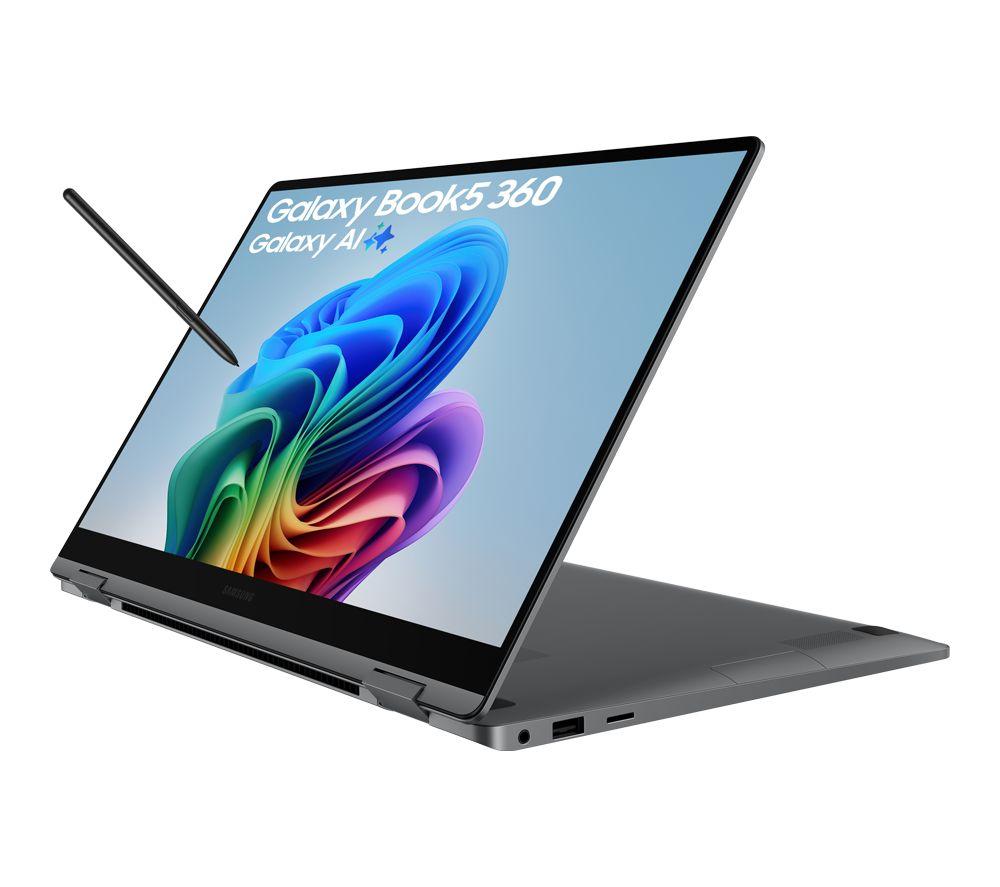SAMSUNG Galaxy Book5 360 15.6" 2 in 1 Laptop, Copilot+ PC - Intel® Core™ Ultra 7, 512 GB SSD, Grey