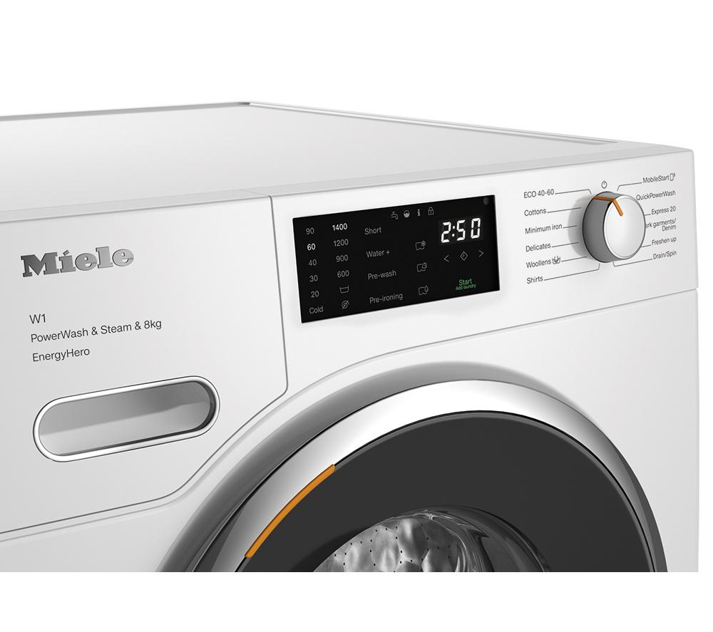 MIELE WWE380 WCS Lavadora con PowerWash y Vapor, Wi-Fi, 8 kg, 1400 rpm - Blanco Loto