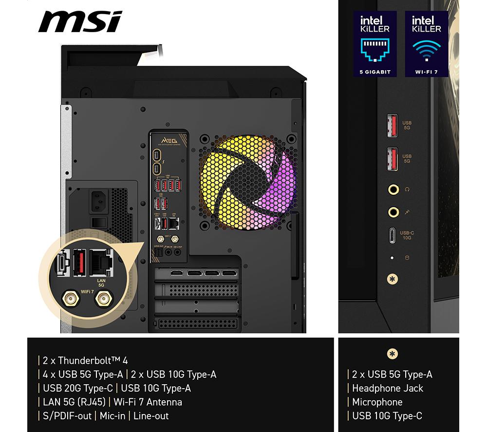 MSI MEG Vision X AI Gaming-PC - Intel® Core™ Ultra 9, RTX 5090, 2 TB SSD