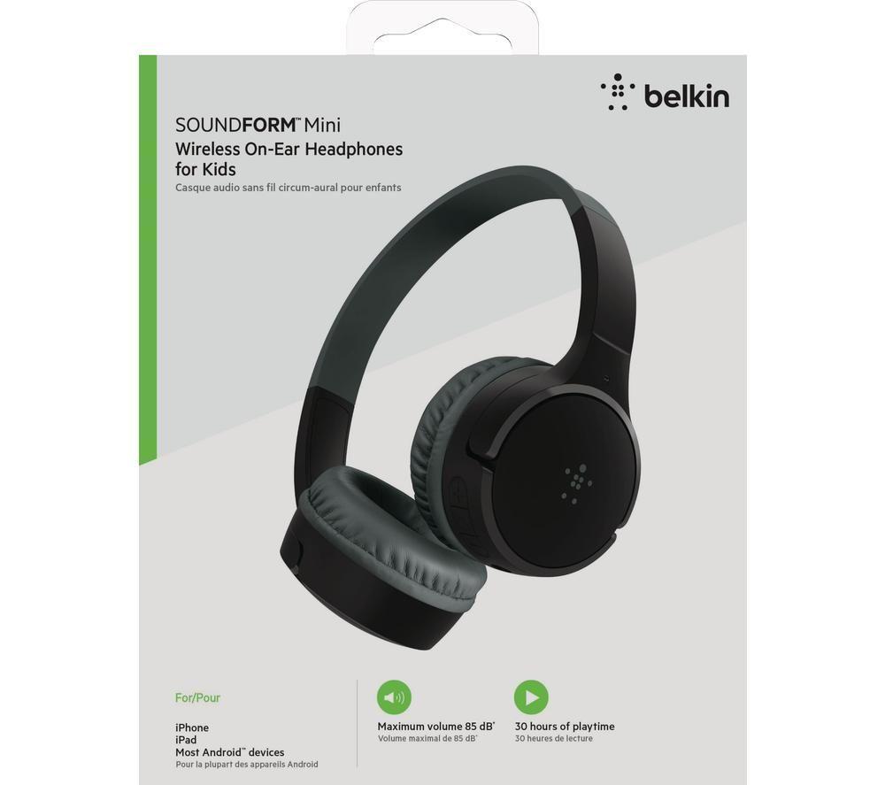 BELKIN SoundForm Mini AUD002BTBKV3 Wireless Bluetooth Kids Headphones - Black
