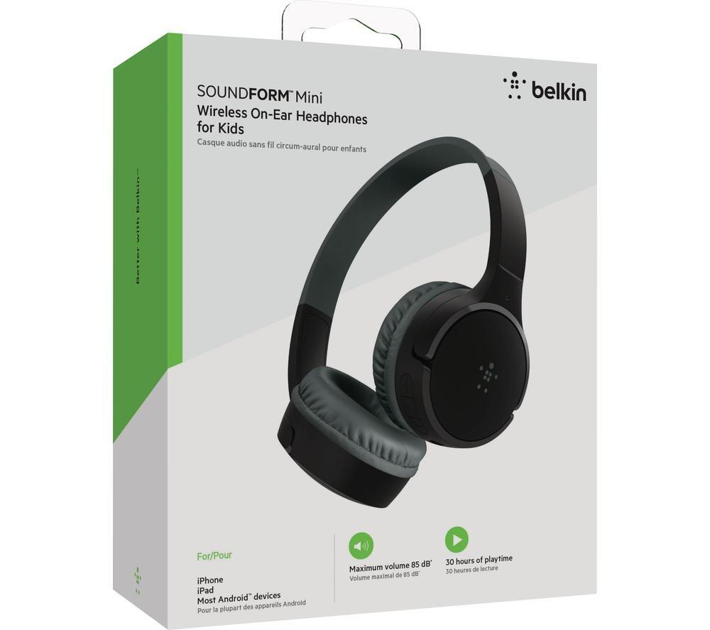 BELKIN SoundForm Mini AUD002BTBKV3 Wireless Bluetooth Kids Headphones - Black