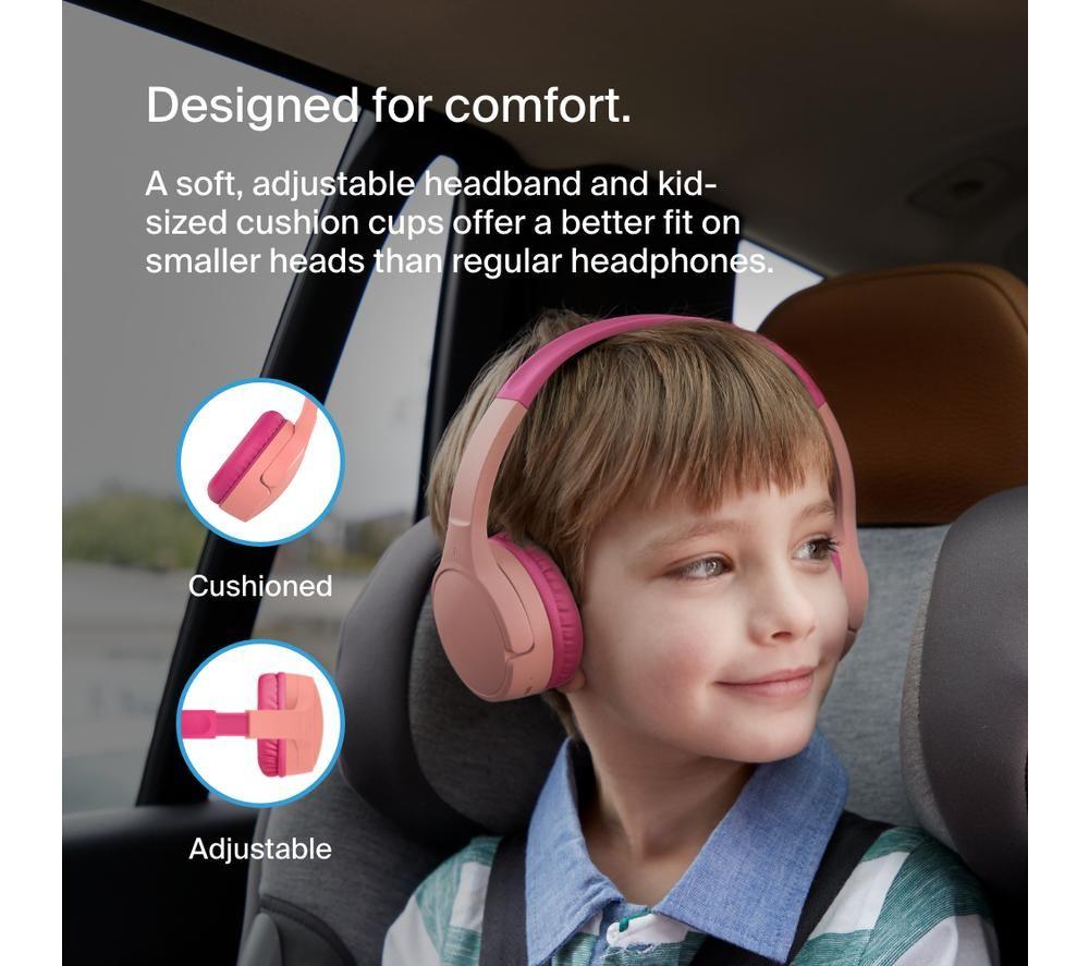 BELKIN SoundForm Mini AUD002BTPKV3 Wireless Bluetooth Kids Headphones - Pink
