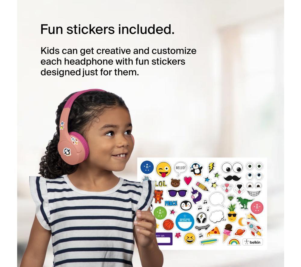 BELKIN SoundForm Mini AUD002BTPKV3 Wireless Bluetooth Kids Headphones - Pink