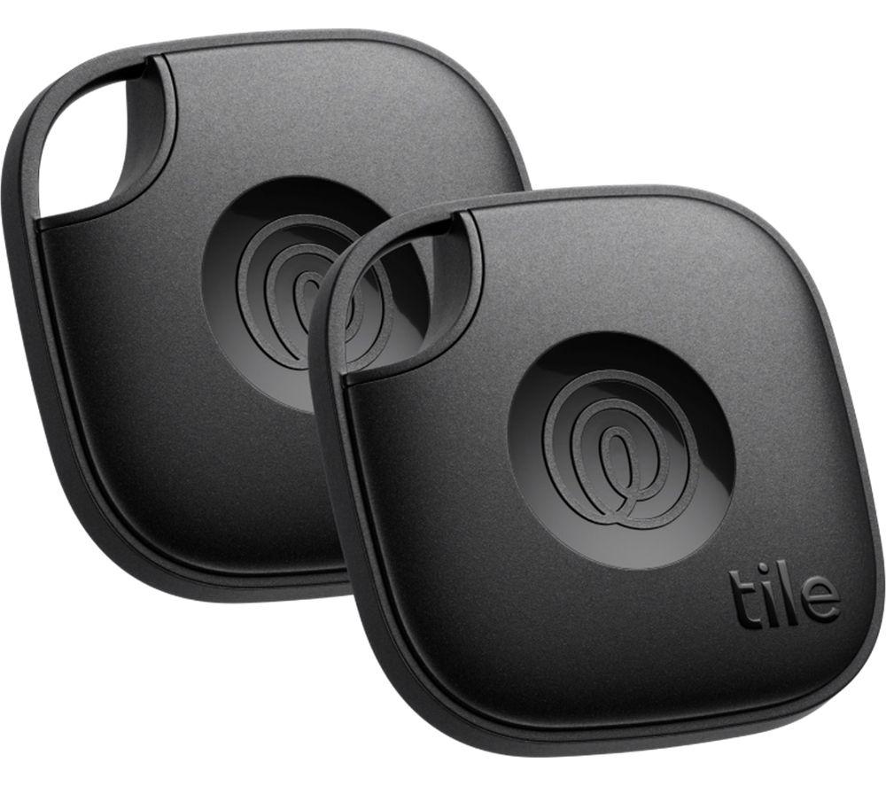 TILE Mate (2024) Bluetooth Tracker - Black, Pack of 2