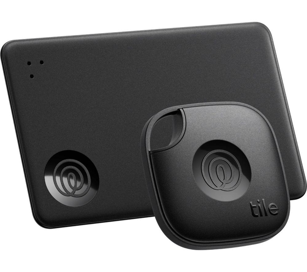 TILE Starter (2024) Mate & Slim Bluetooth Tracker Bundle - Black