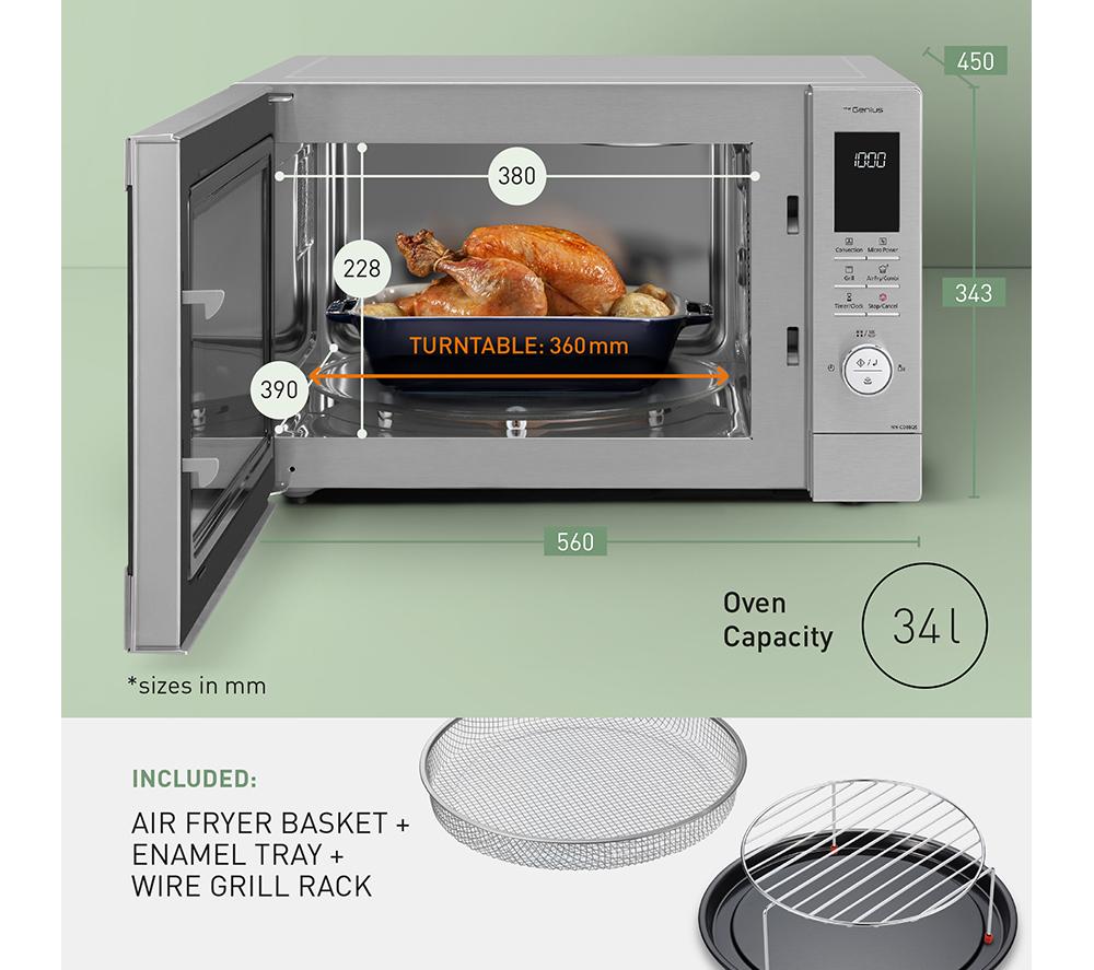 PANASONIC Horno microondas de convección 4 en 1 con freidora de aire NN-CD88QSBPQ - Acero inoxidable