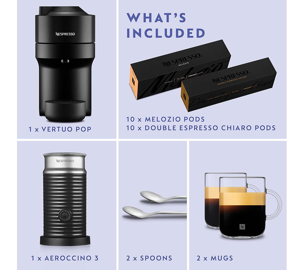 NESPRESSO by De'Longhi Vertuo Pop Barista Bundle ENV90.BAE Coffee Machine - Black