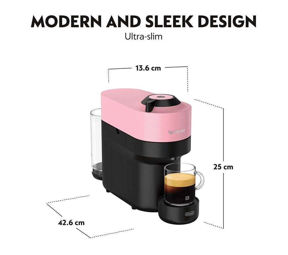 NESPRESSO by De'Longhi Vertuo Pop ENV90.P Kaffeemaschine – Schwarz & Rosa