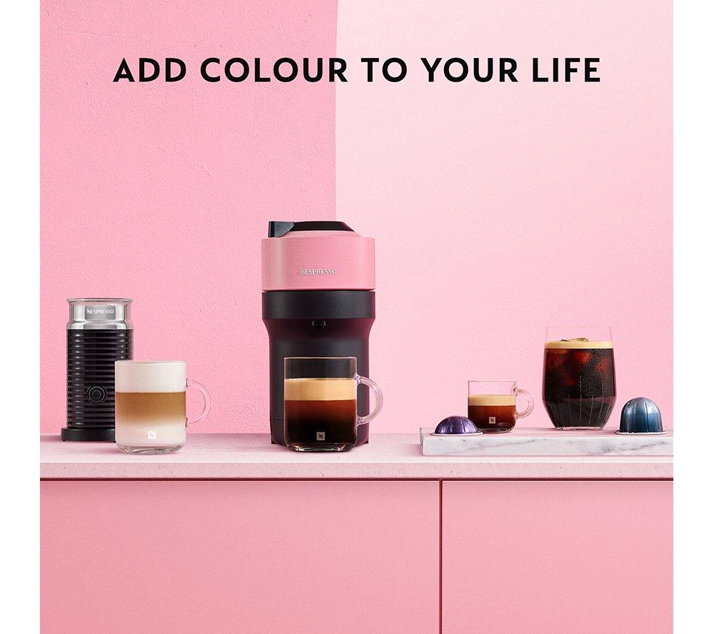 NESPRESSO by De'Longhi Vertuo Pop ENV90.P Kaffeemaschine – Schwarz & Rosa