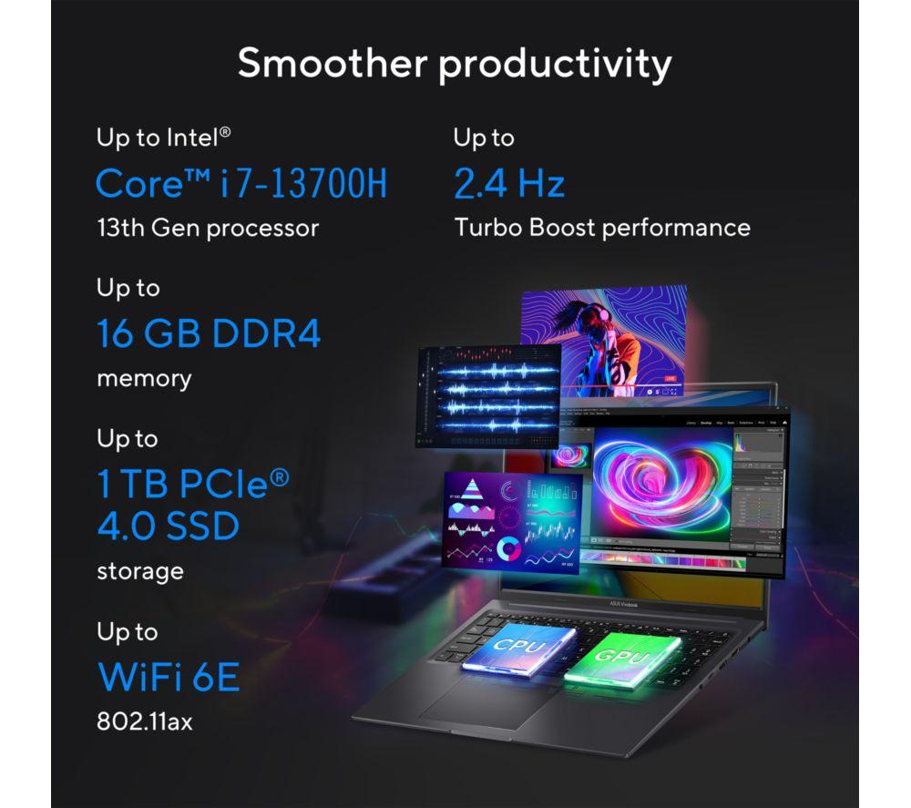 ASUS Vivobook 16X K3605VU 16" Laptop - Intel® Core™ i7, 1 TB SSD, Silber