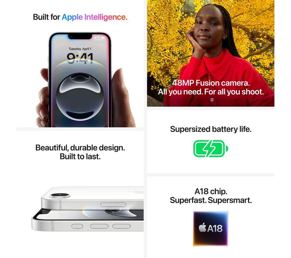 APPLE iPhone 16e - 128 GB, Black