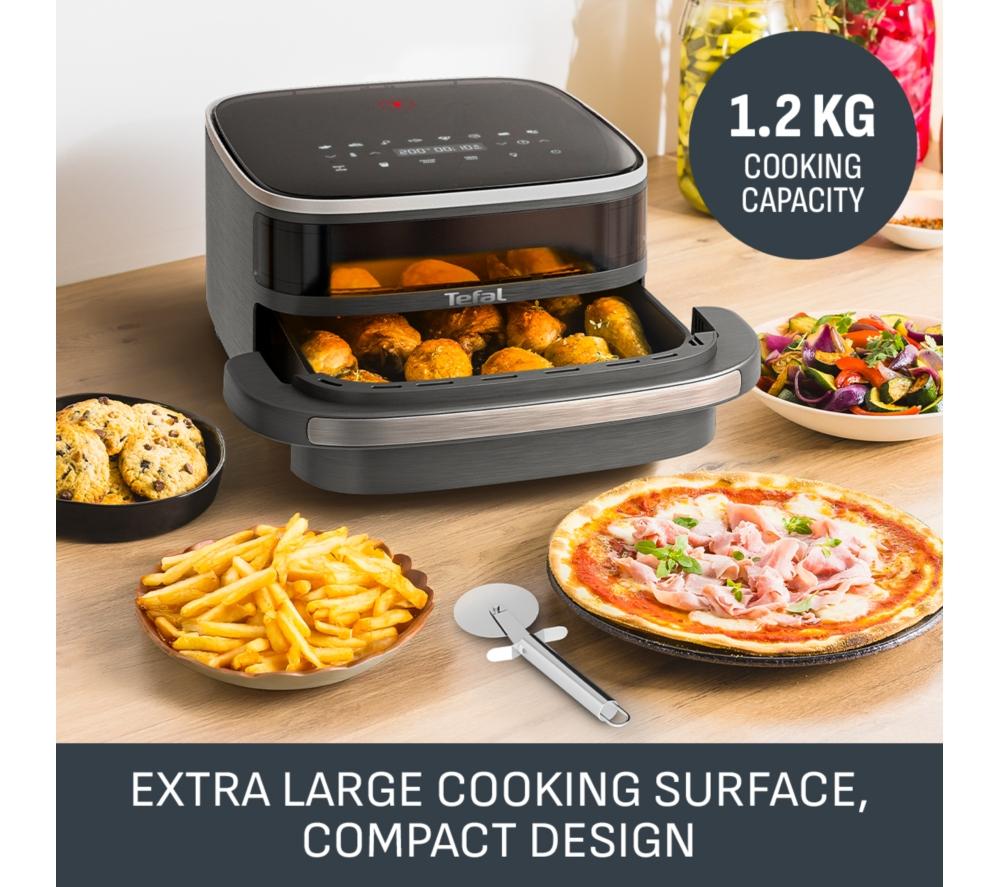 TEFAL Easy Fry FW402HG0 Air Fryer & Pizza Cutter - Black