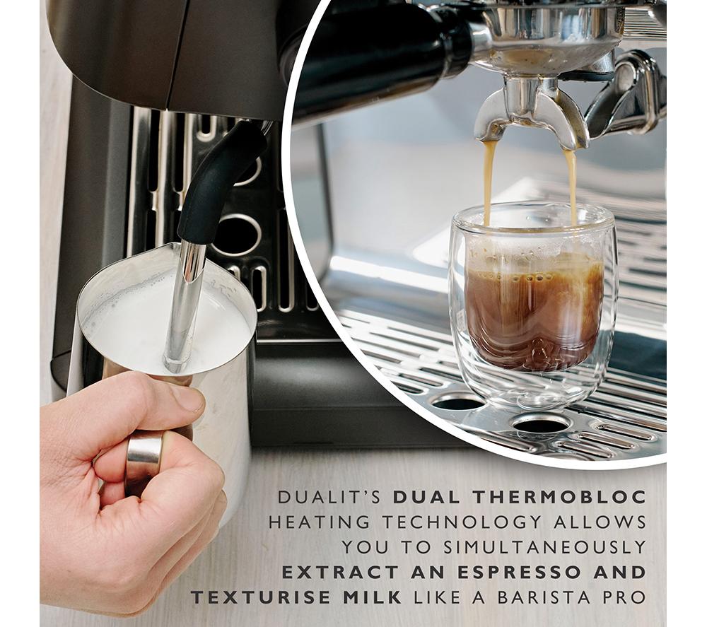DUALIT Espressivo Pro 84455 Cafetera automática con doble caldera y molinillo integrado - Gris