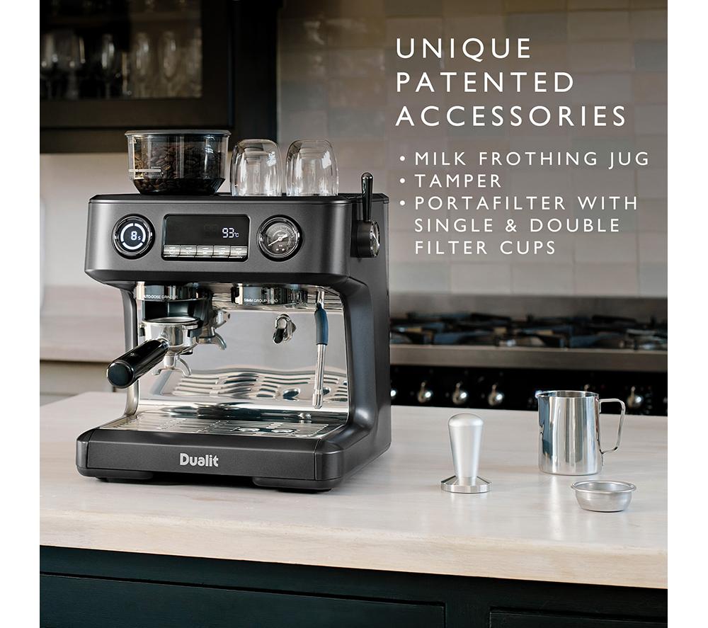 DUALIT Espressivo Pro 84455 Cafetera automática con doble caldera y molinillo integrado - Gris
