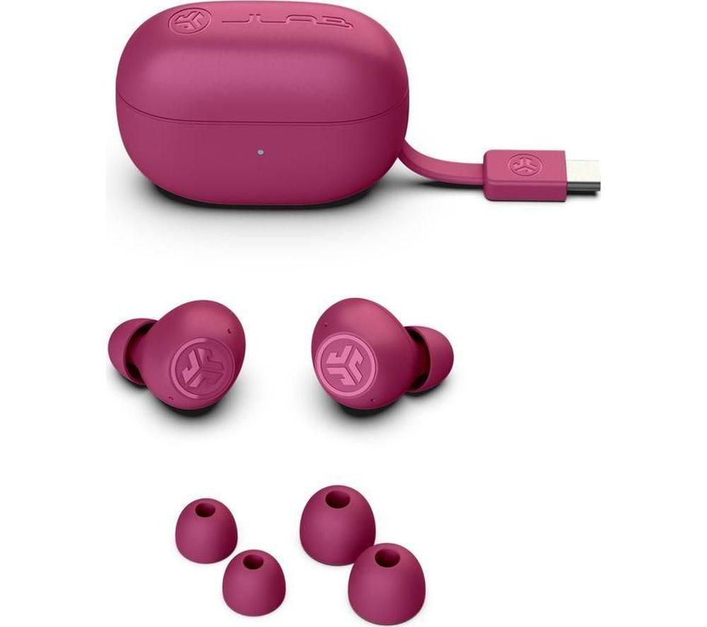 JLAB Go POP ANC Wireless Bluetooth Noise-Cancelling Earbuds - Fuchsia