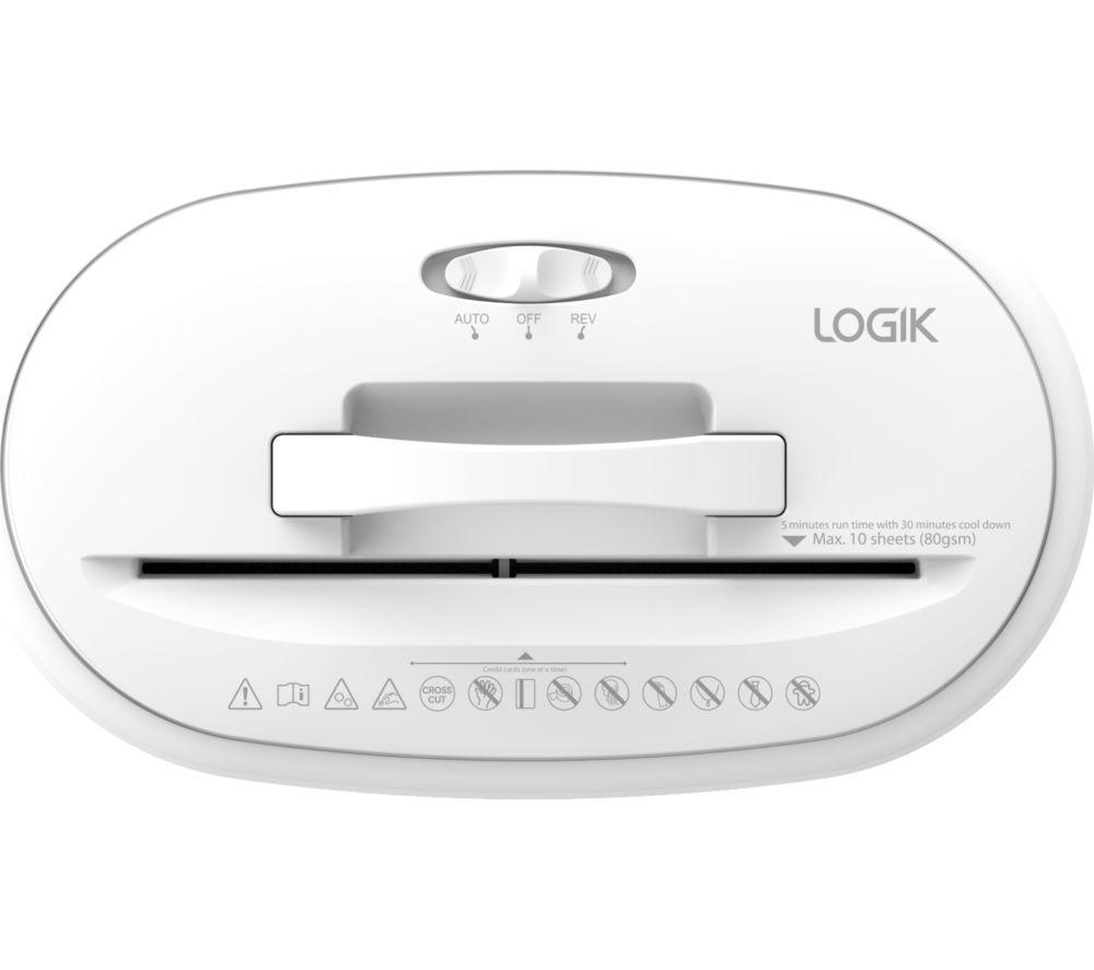 LOGIK LMNCT26 Cross Cut Paper Shredder - White