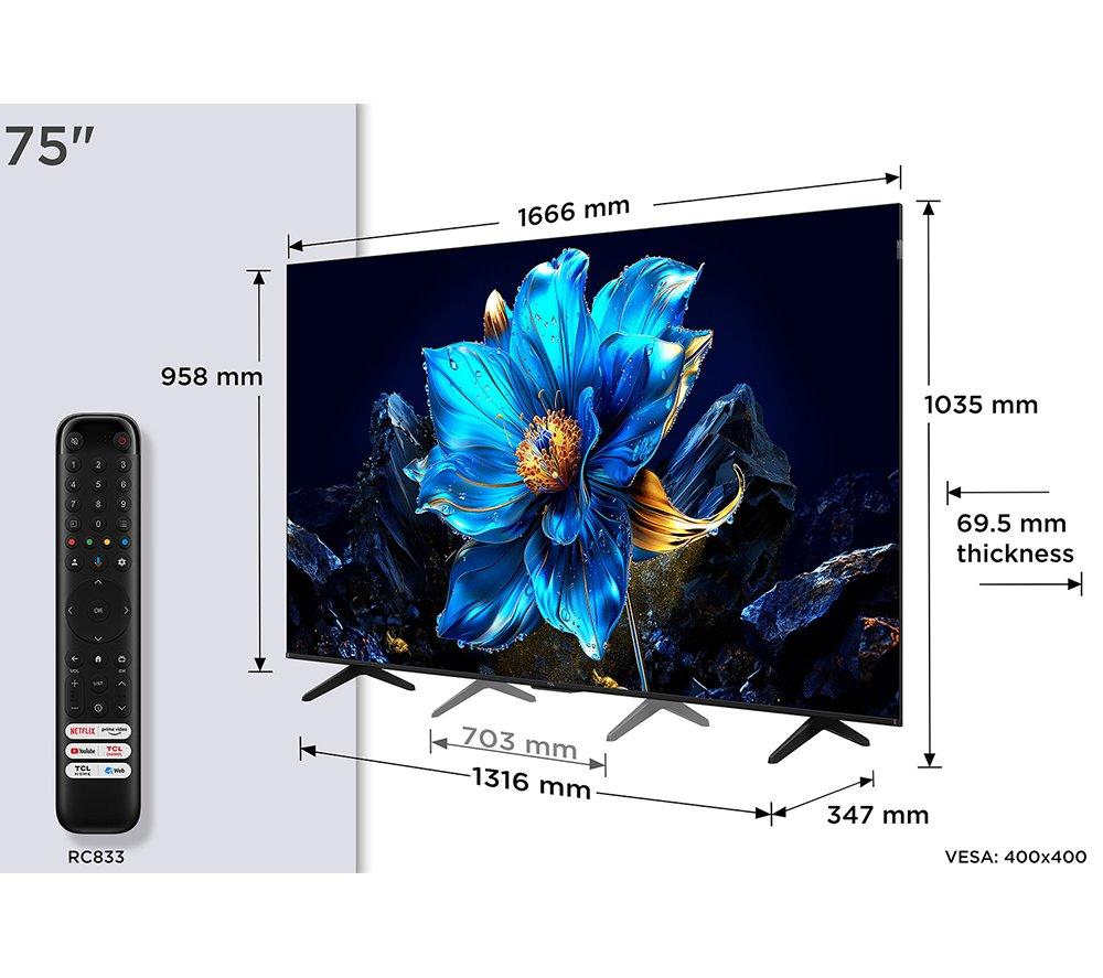 TCL 75P7K 75" Smart 4K Ultra HD HDR QLED TV