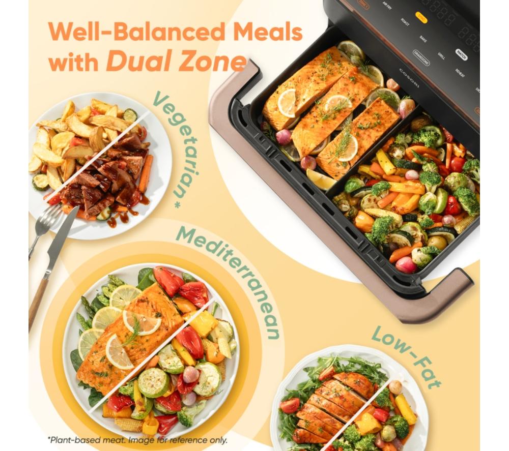 COSORI Dual Blaze Twinfry 10 L Flexible Drawer Air Fryer - Black & Gold