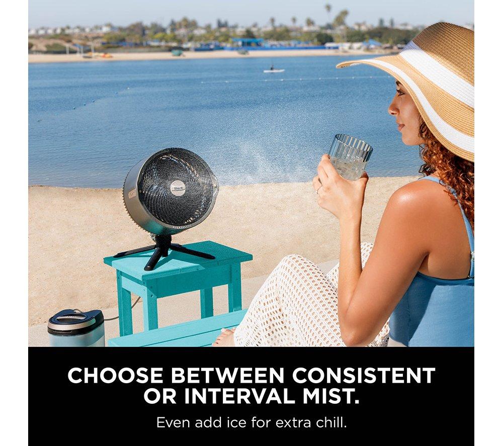 SHARK FlexBreeze Pro Mist FA300UK Portable 11.8" Hybrid Pedestal Fan & Misting System - Dark Grey