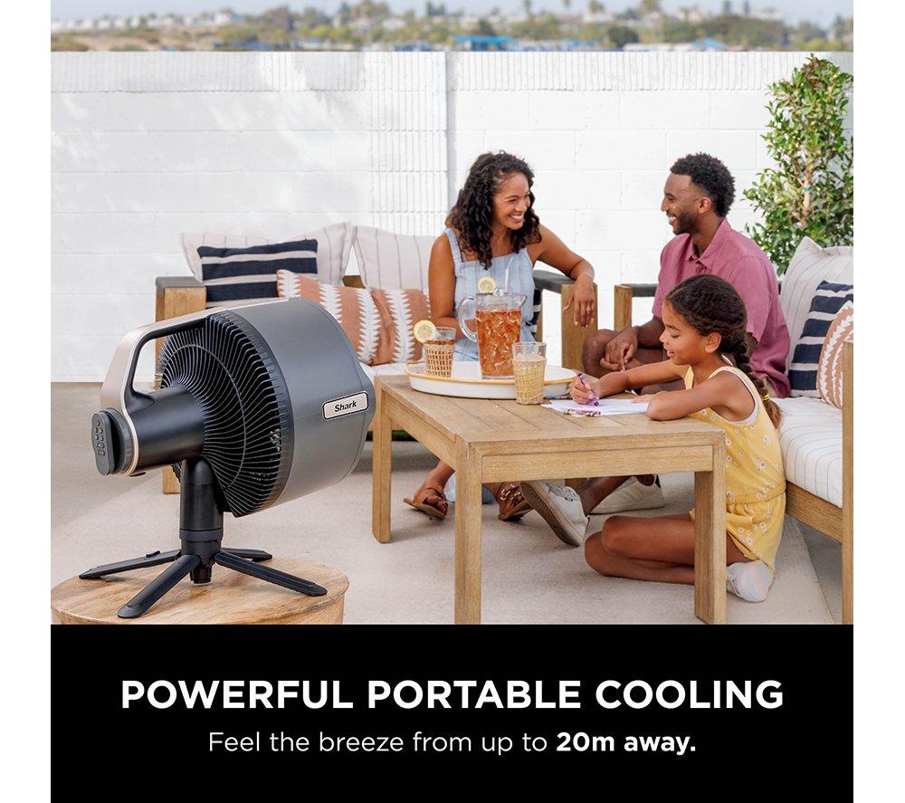 SHARK FlexBreeze Pro Mist FA300UK Portable 11.8" Hybrid Pedestal Fan & Misting System - Dark Grey