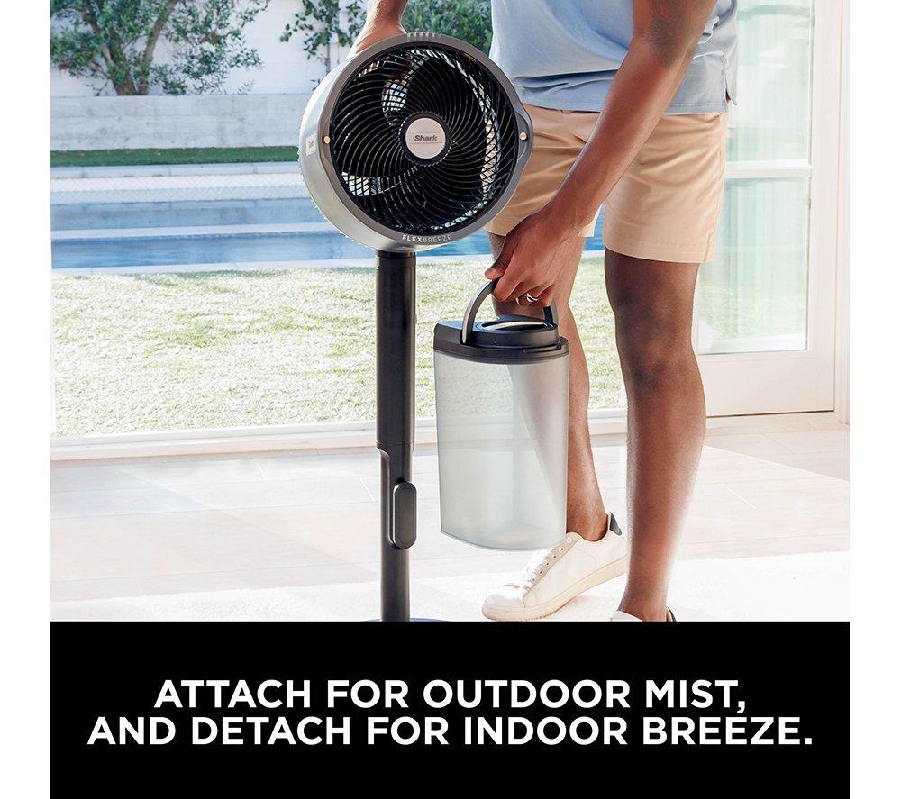 SHARK FlexBreeze Pro Mist FA300UK Portable 11.8" Hybrid Pedestal Fan & Misting System - Dark Grey