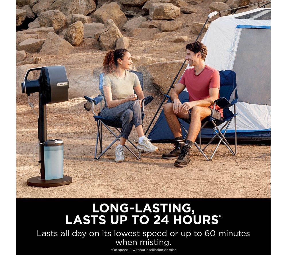 SHARK FlexBreeze Pro Mist FA300UK Portable 11.8" Hybrid Pedestal Fan & Misting System - Dark Grey