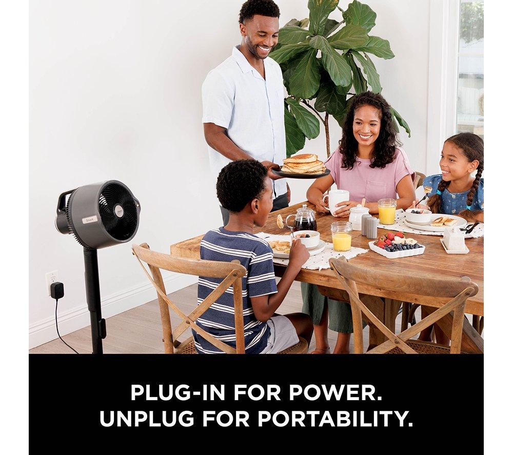 SHARK FlexBreeze Pro Mist FA300UK Portable 11.8" Hybrid Pedestal Fan & Misting System - Dark Grey