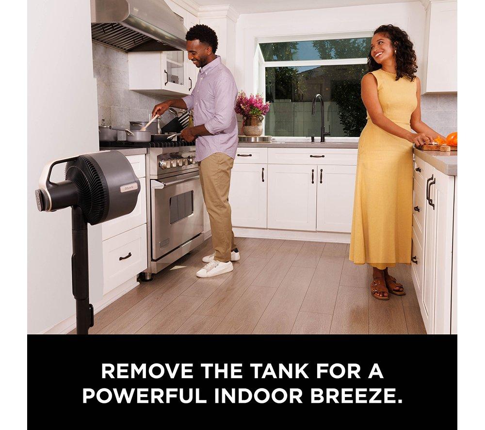 SHARK FlexBreeze Pro Mist FA300UK Portable 11.8" Hybrid Pedestal Fan & Misting System - Dark Grey