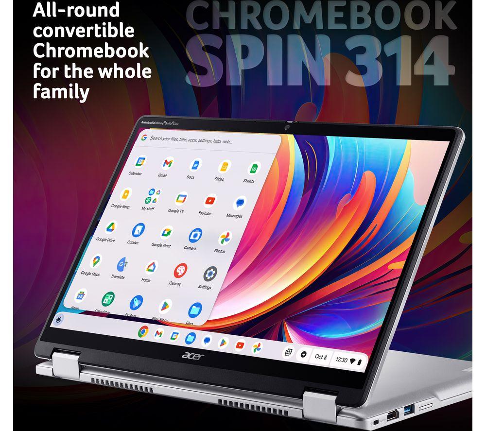 ACER Spin 314 14" 2 in 1 Chromebook - Intel® Core™ i3, 128 GB eMMC, Silver