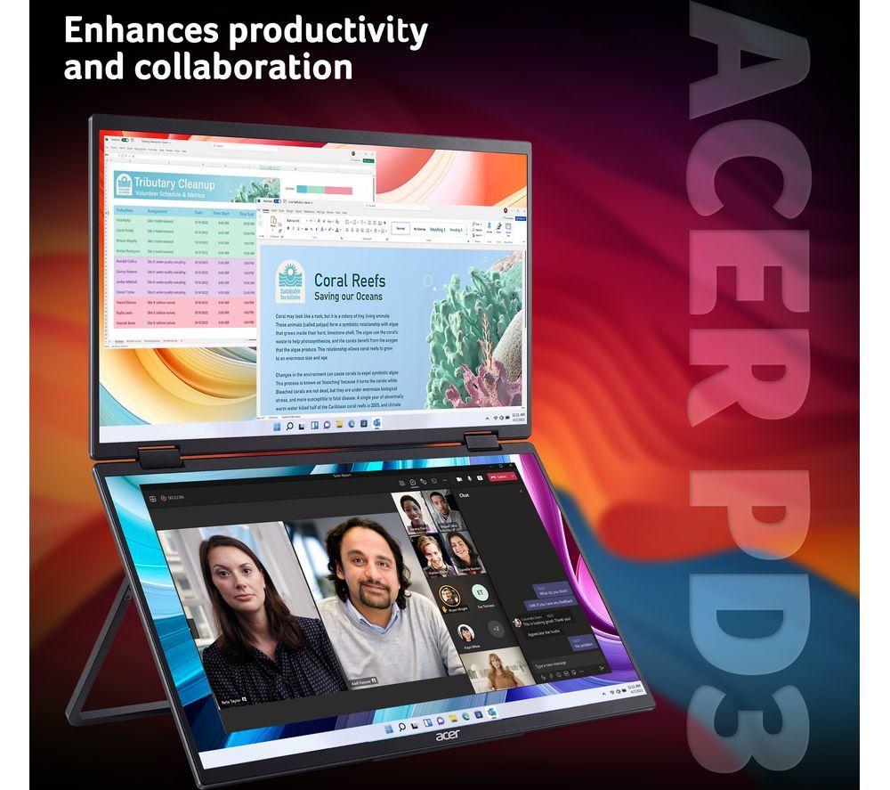 ACER PD163Q Dual Full HD 15.6" IPS LCD Portable Monitor - Silver