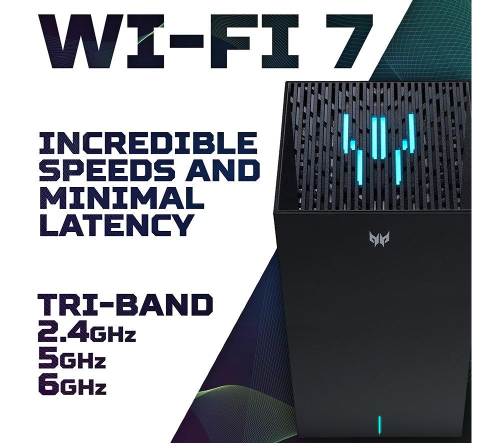ACER Predator Connect X7 5G CPE WiFi Cable Router - BE9500, Tri-band