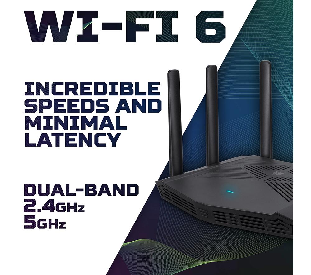 ACER Predator Connect W6x WiFi Cable Router - AX6000, Dual-band