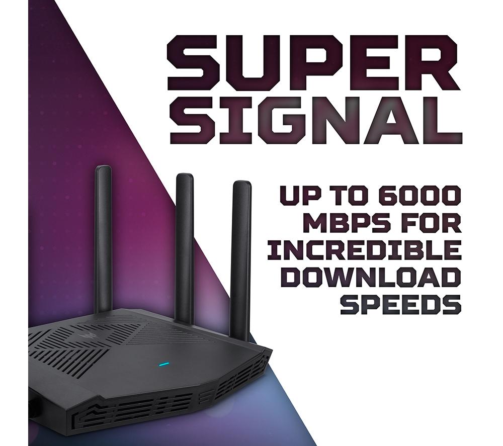 ACER Predator Connect W6x WiFi Cable Router - AX6000, Dual-band