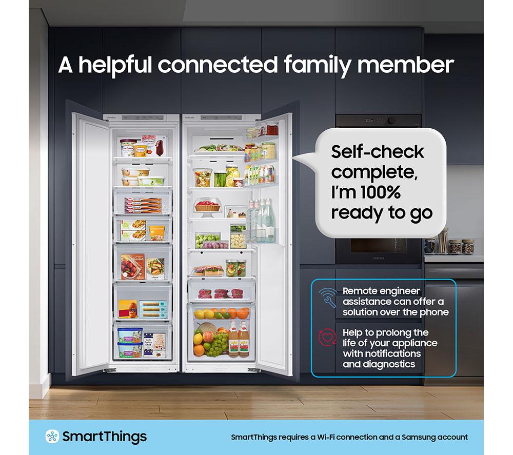 SAMSUNG Bespoke AI Series 7 SpaceMax BRB80F26ACS0EU Integrated Smart 70/30 Fridge Freezer - Sliding Hinge, White