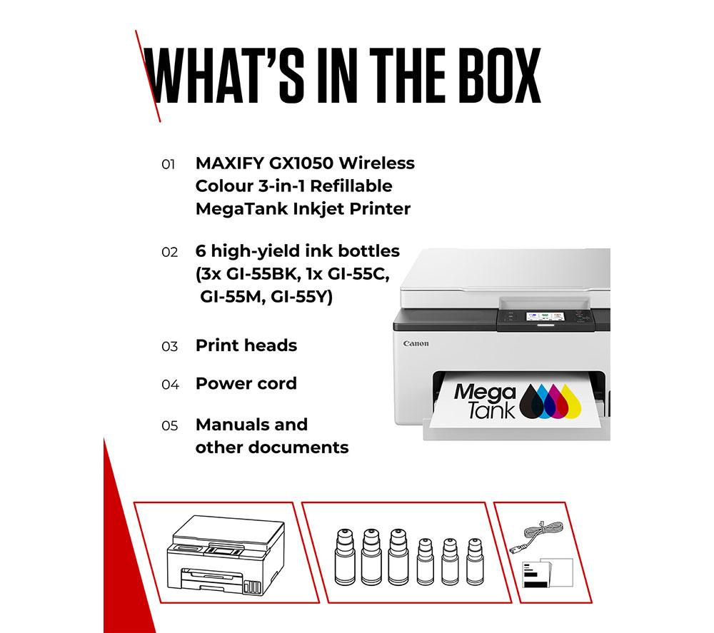 Impresora de inyección de tinta inalámbrica todo en uno CANON MAXIFY GX1050