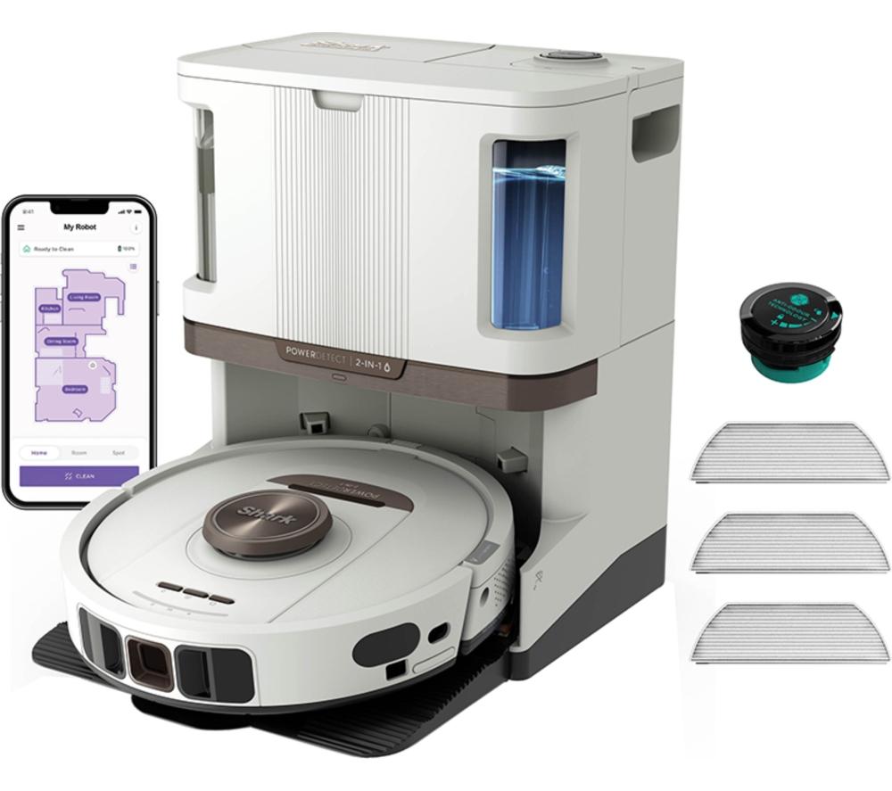 SHARK PowerDetect NeverTouch Pro RV2800ZEUKWH 2-in-1 Robot Vacuum Cleaner - White
