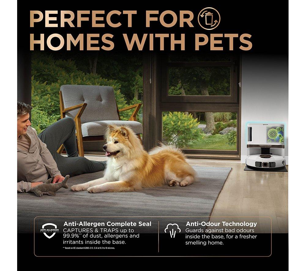 SHARK PowerDetect NeverTouch Pro RV2800ZEUKWH 2-in-1 Robot Vacuum Cleaner - White