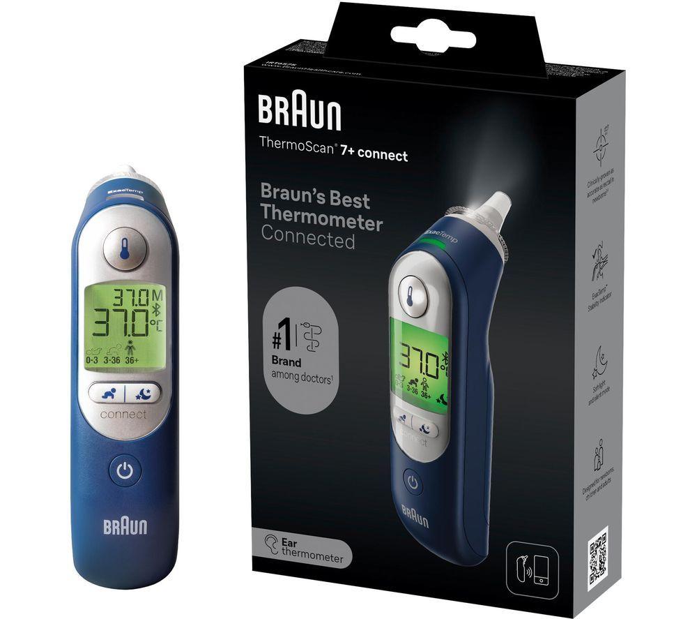 BRAUN ThermoScan 7+ Connect Ear Thermometer - Blue