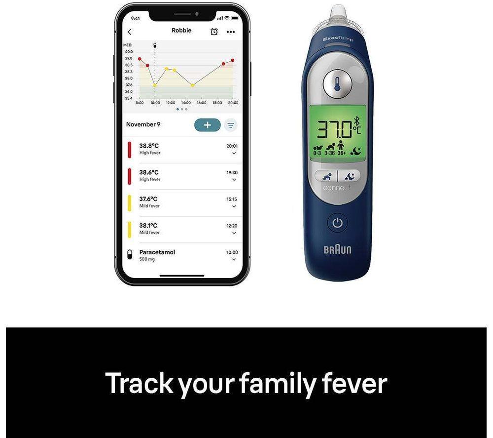 BRAUN ThermoScan 7+ Connect Ear Thermometer - Blue