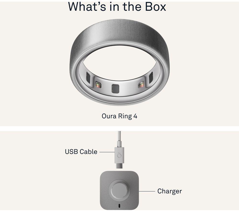 OURA Ring 4 - Gebürstetes Silber, Größe 11