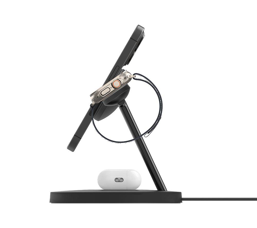 BELKIN BoostCharge Pro Qi2 3-in-1 Magnetic 15 W Wireless Charging Stand - Black