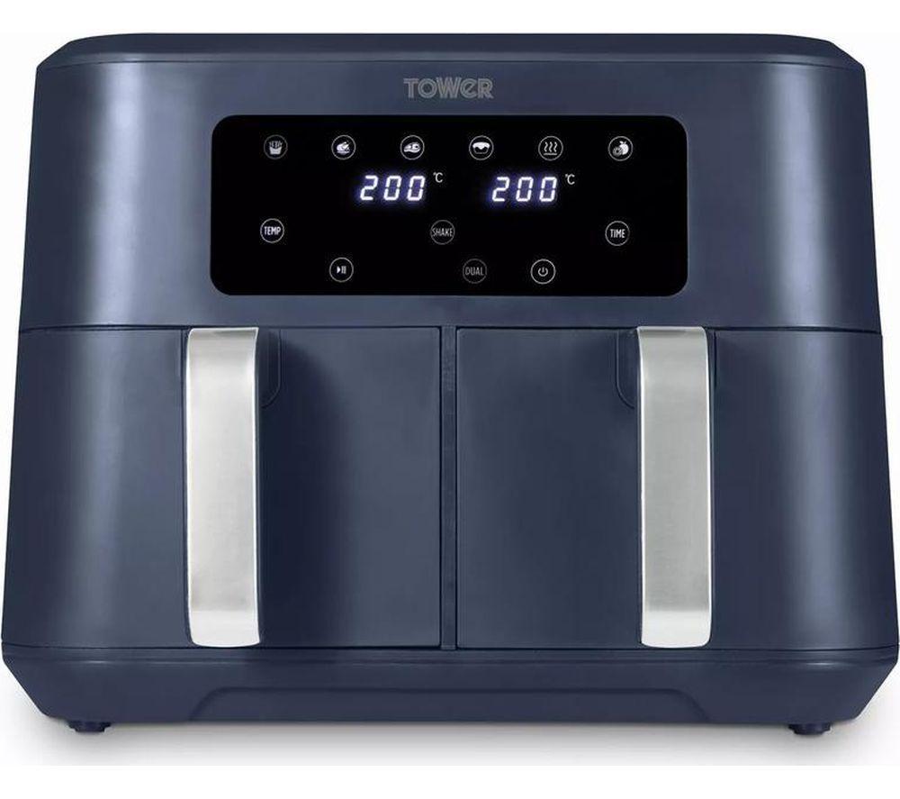 TOWER Vortx T17137CMNB Dual Basket Air Fryer - Midnight Blue