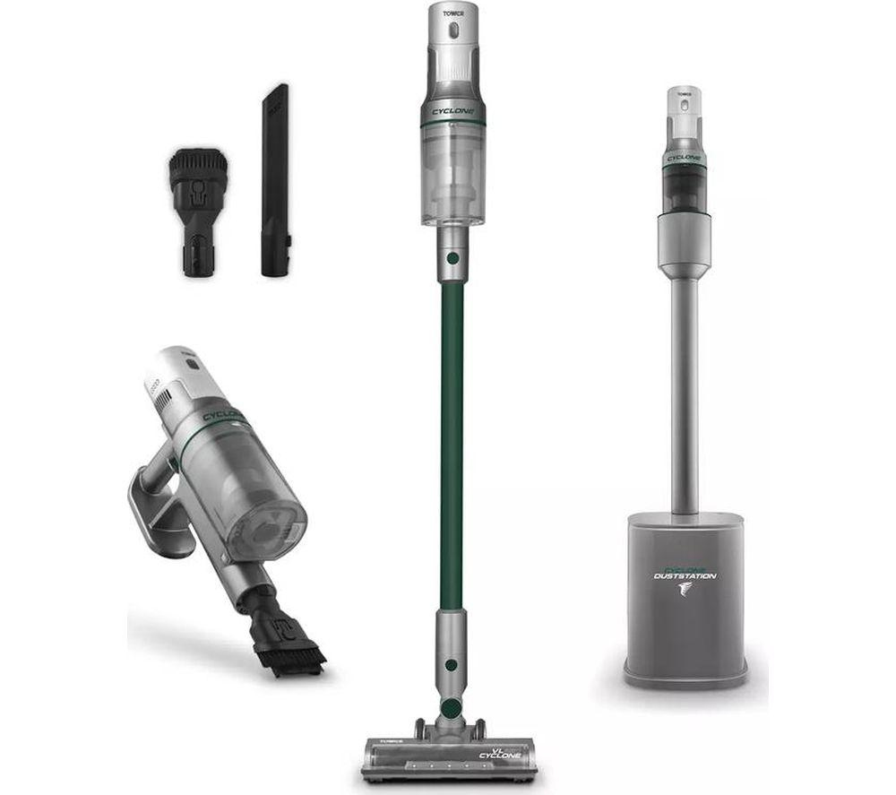TOWER Cyclone Dust Station VL220 Cordless Vacuum Cleaner - Titanium