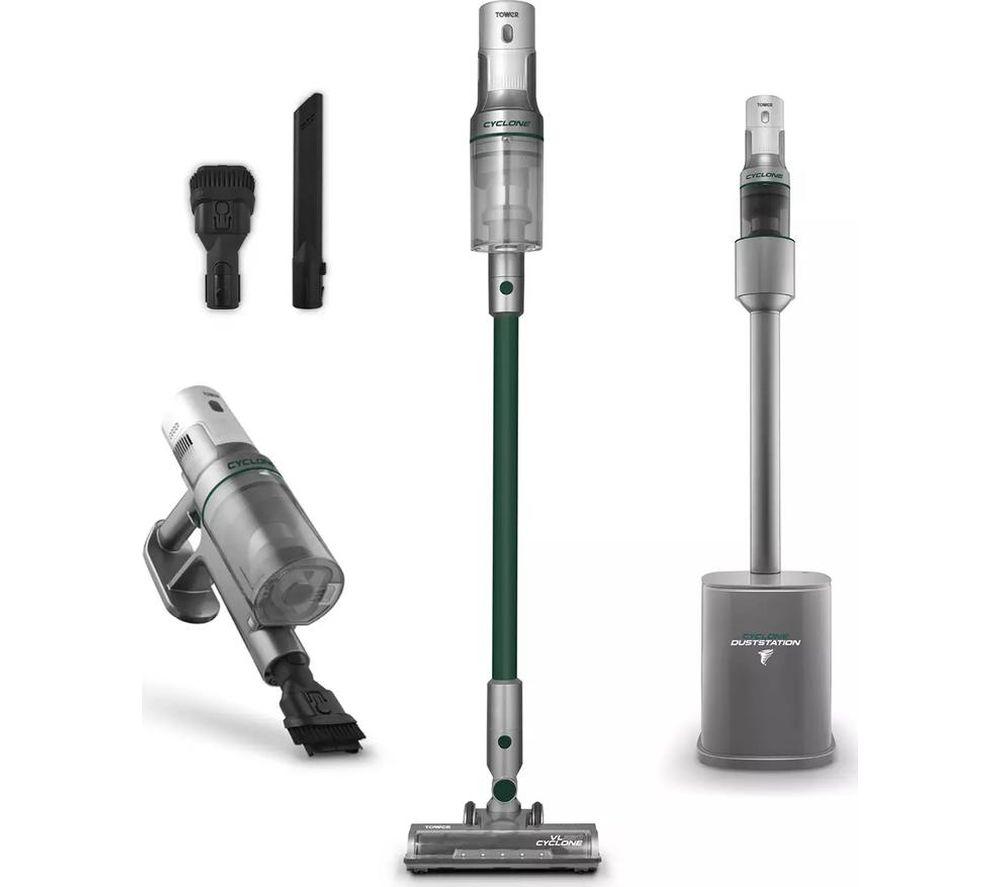 TOWER Cyclone Dust Station VL220 Cordless Vacuum Cleaner - Titanium