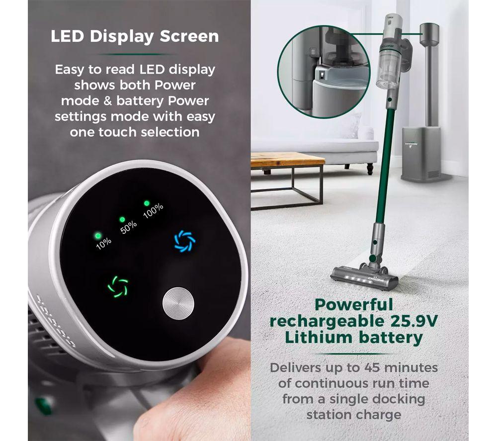 TOWER Cyclone Dust Station VL220 Cordless Vacuum Cleaner - Titanium