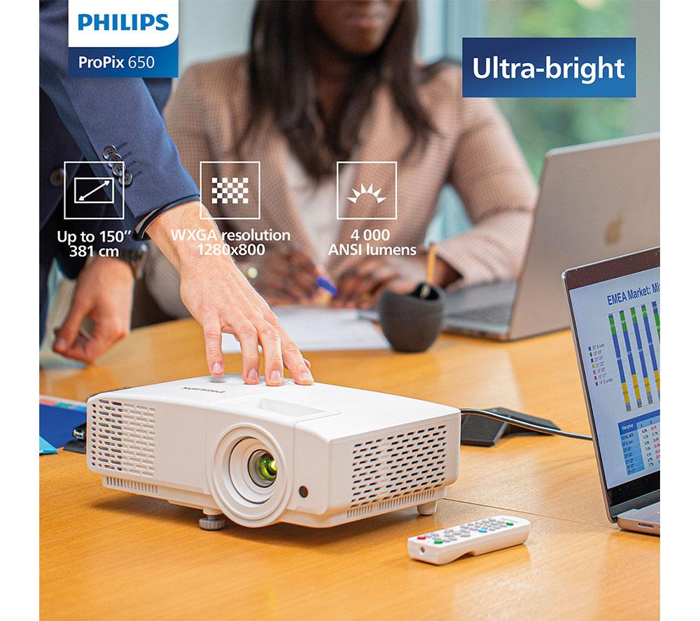 PHILIPS ProPix PRX650 HD Ready Office Projector - White