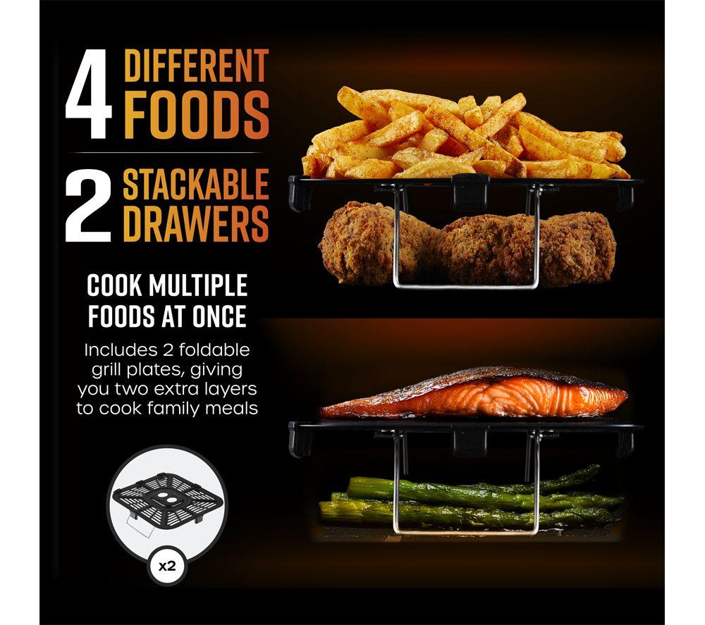 SWAN SD10522BLK Dual Air Fryer - Black